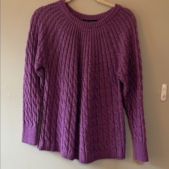 Lane Bryant Sweaters - Lane Bryant Purple Cable Knit Sweater